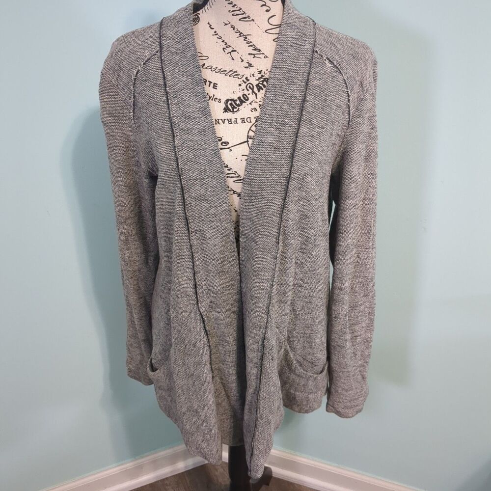 Kuhl Nova Wrap Cardigan Women's medium Gray Viscose/Wool Blend Open Front w/ Poc